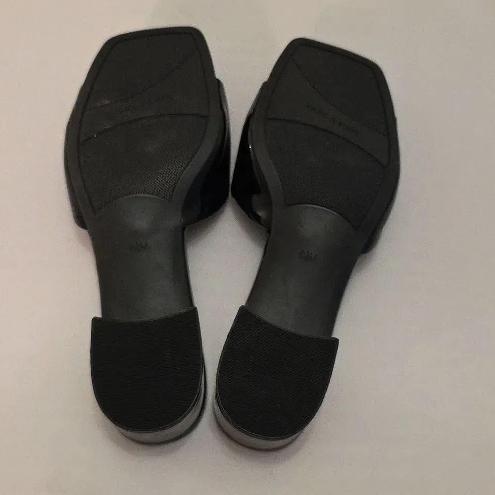 BRAND NEW MARC FISHER MFCYNLEA-C GLOSSY BLACK MULES SANDAL R3 - Picture 11 of 16
